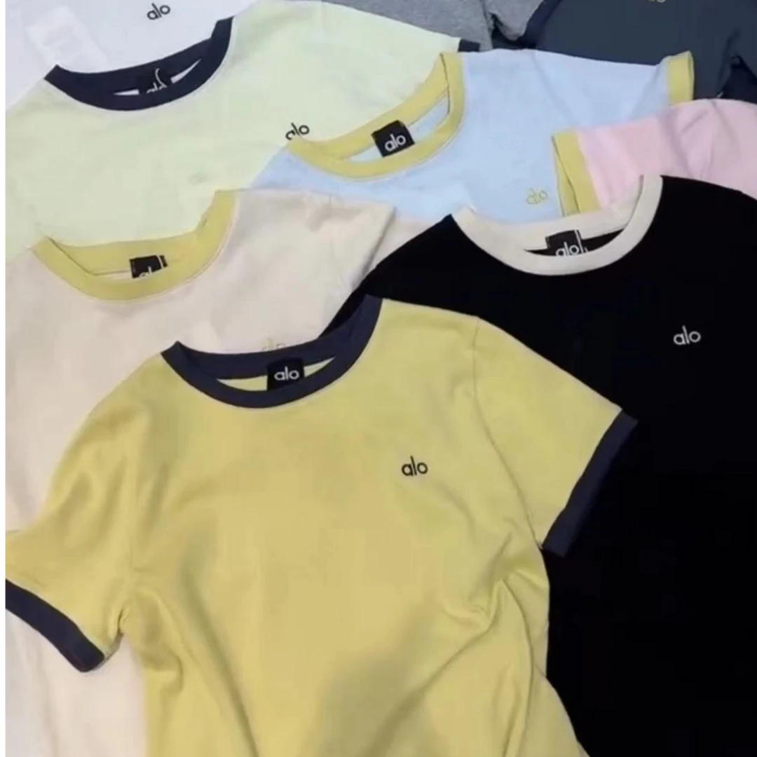 【娜姐家】随机#百搭拼色刺绣圆角短袖T恤