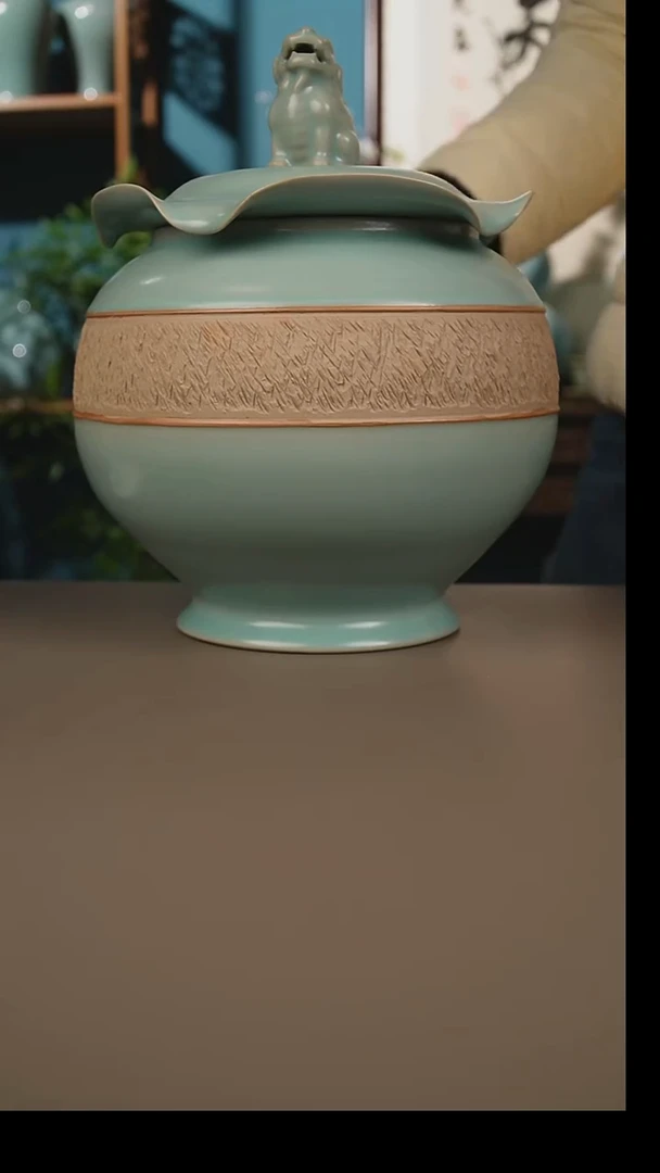 杯仿古荷叶罐微暇