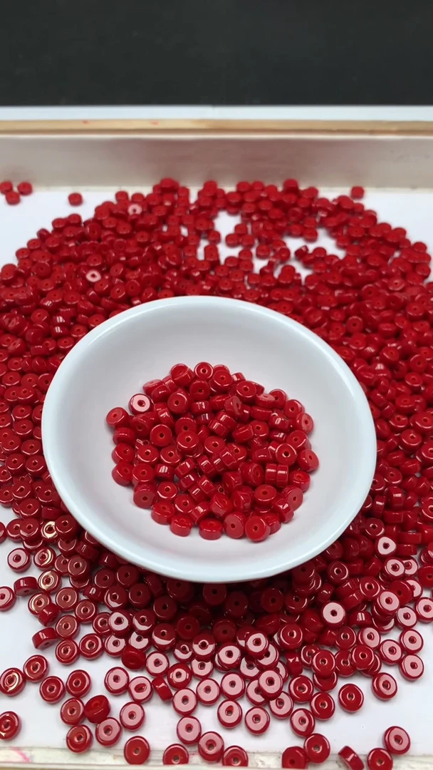 未镶嵌散珠南红玛瑙D13 锦红南红 药片3*6mm50颗9.9元