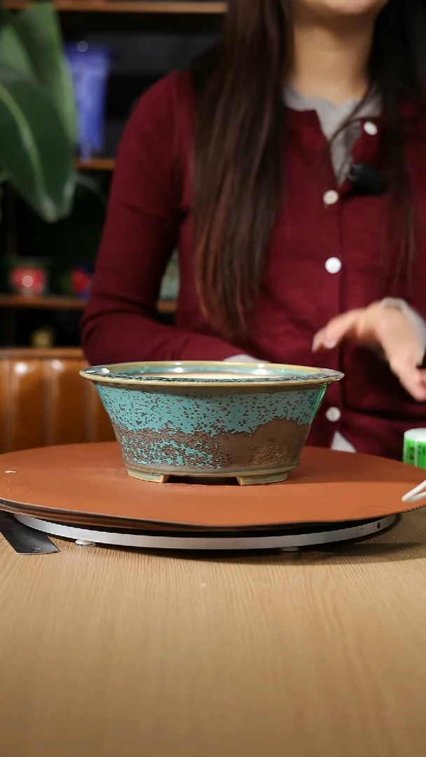 【石湾花盆】8寸四脚反口圆盆322