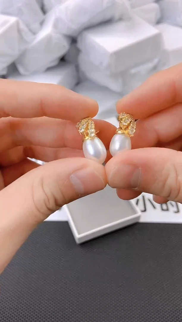 未镶嵌耳饰淡水珍珠ed1046