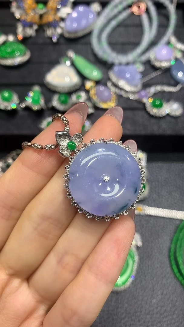 翡翠18K金镶嵌吊坠(不含链)71吊坠不含链