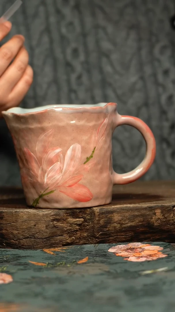 【闪购商品】杯釉下彩手工手绘同款陶器