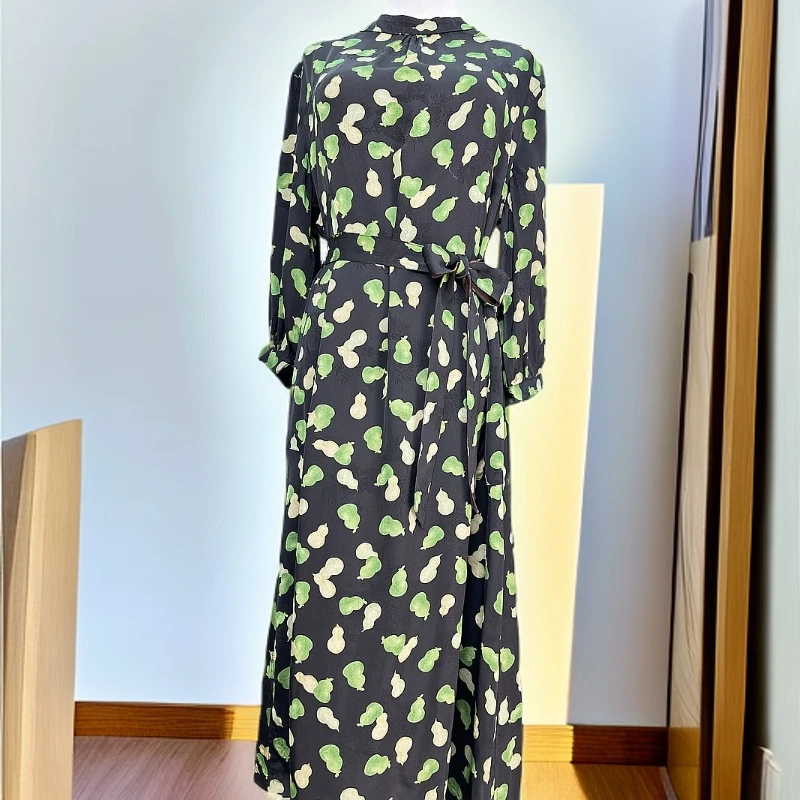 【久久】花萝香云纱温柔气质中式改良裙长款桑蚕丝国风连衣裙碎花