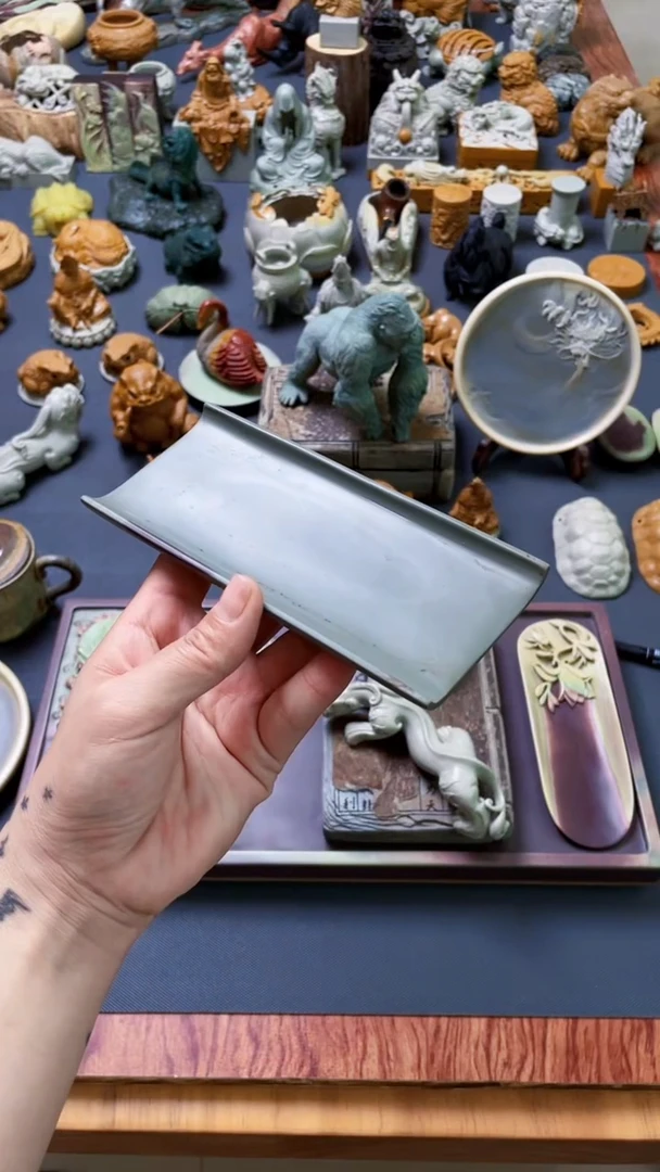 天然原石素面茶则