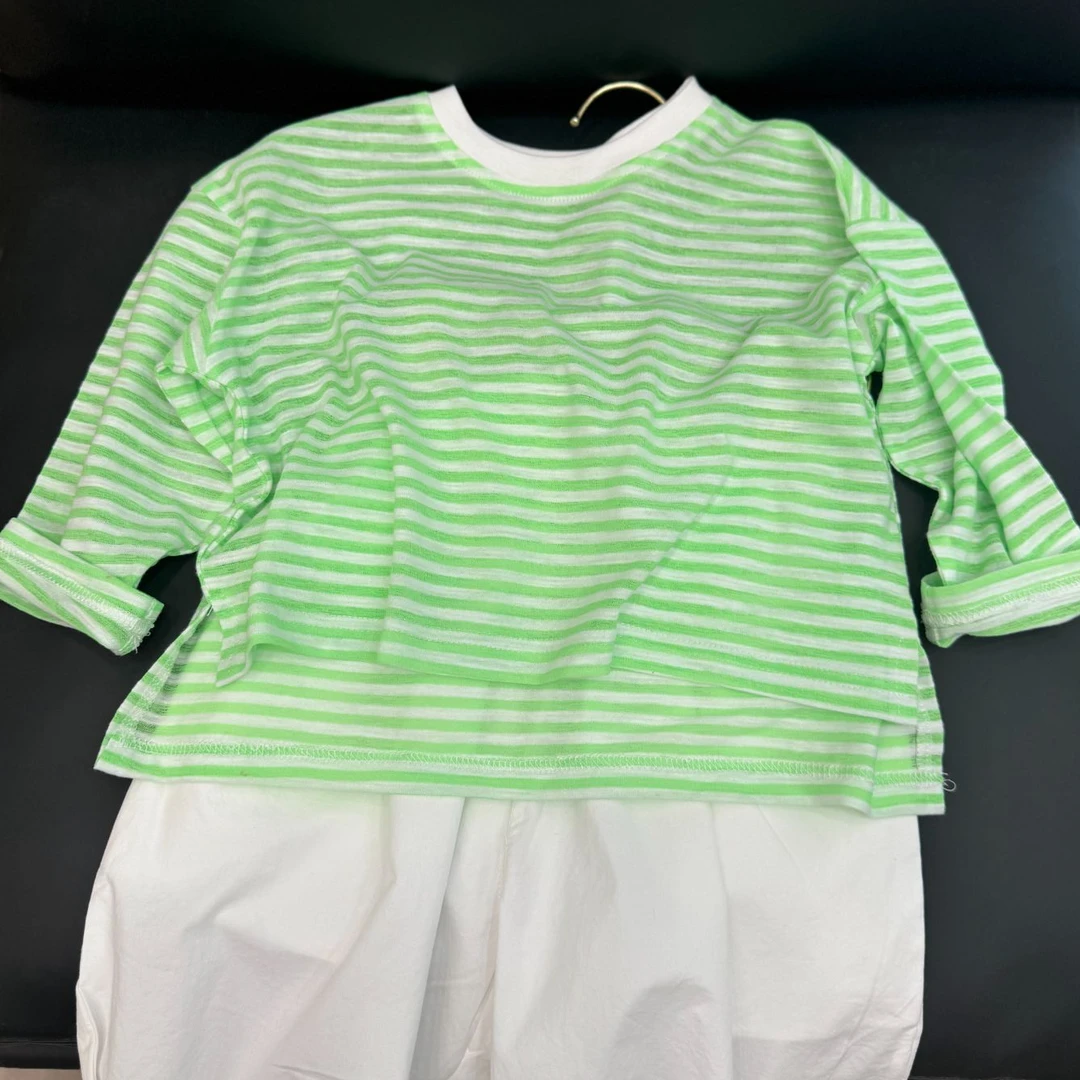 【轻薄】儿童上衣长袖T恤2025新款防晒衣男女童打底衫条纹宝宝短袖