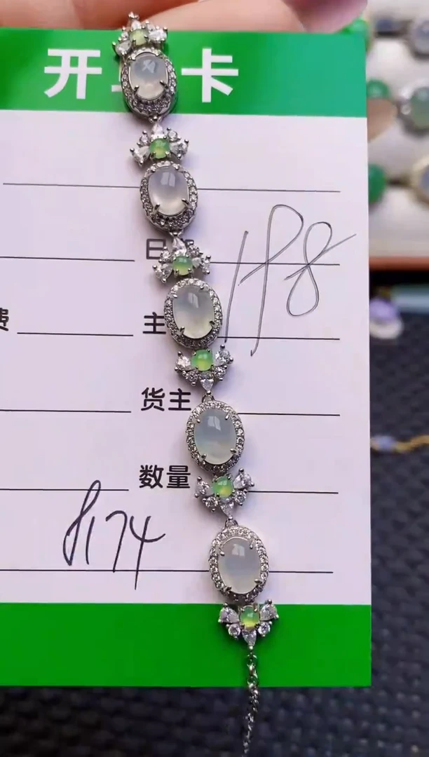 银S925镶嵌戒指翡翠8174