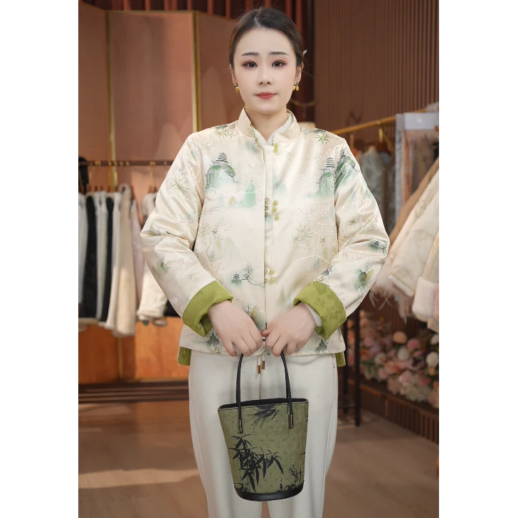 《峰峦 -棉服》新中式提花复古国风休闲百搭高定加厚双面穿外套