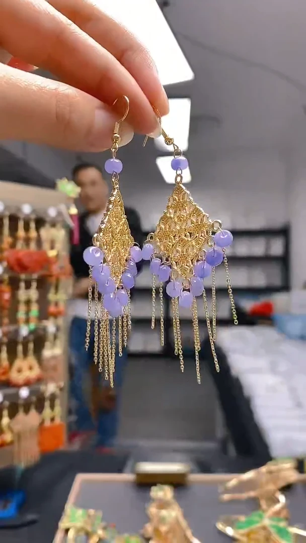 【闪购商品】翡翠耳饰合金0268翡翠耳钩