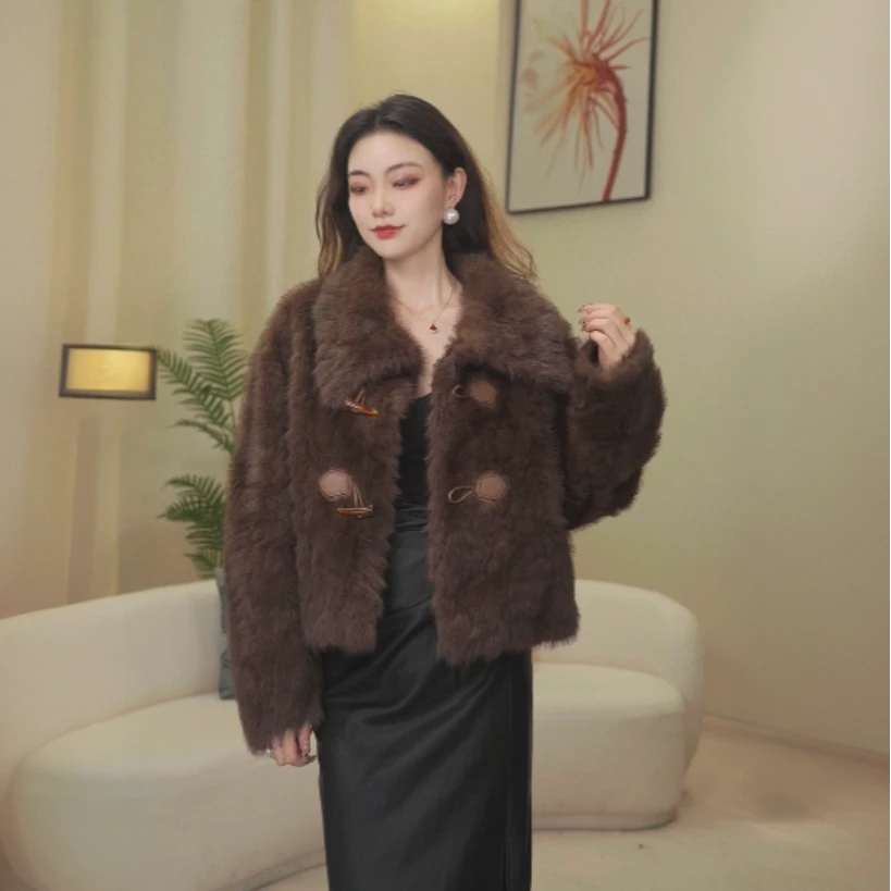 2024冬季新款毛毛外套女百搭时尚上衣女轻奢女装8016-