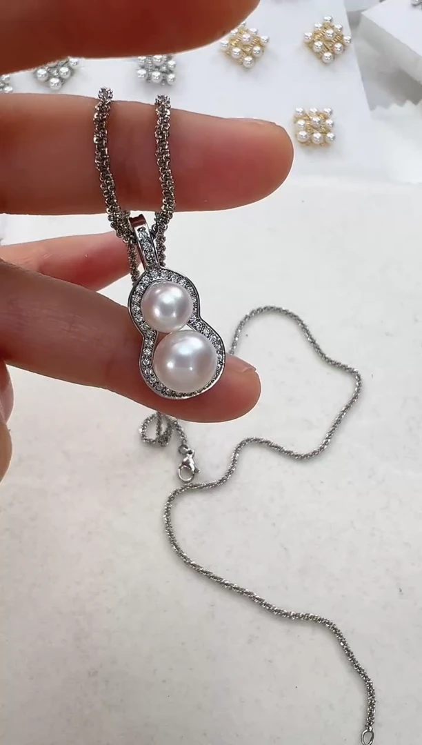 【闪购商品】淡水珍珠颈饰合金双珠葫芦