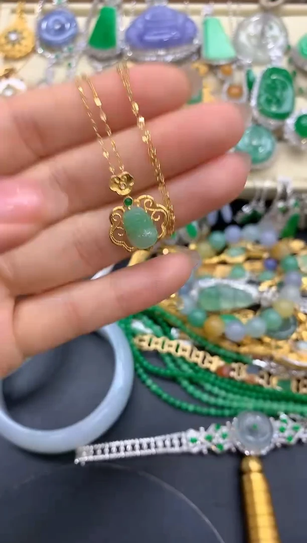 【闪购商品】翡翠颈饰18K金镶嵌287-中国好珍宝