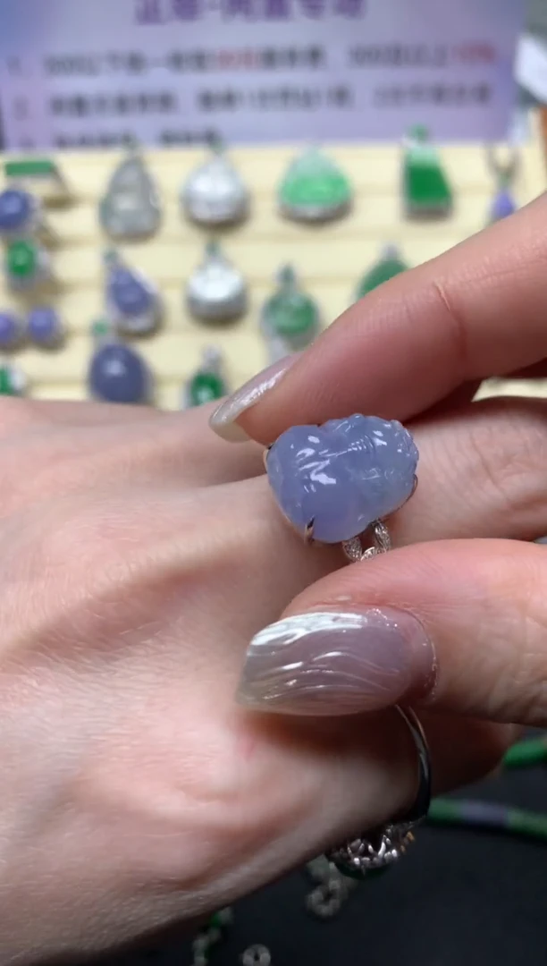 【闪购商品】翡翠戒指18K金镶嵌戒指|3500+350