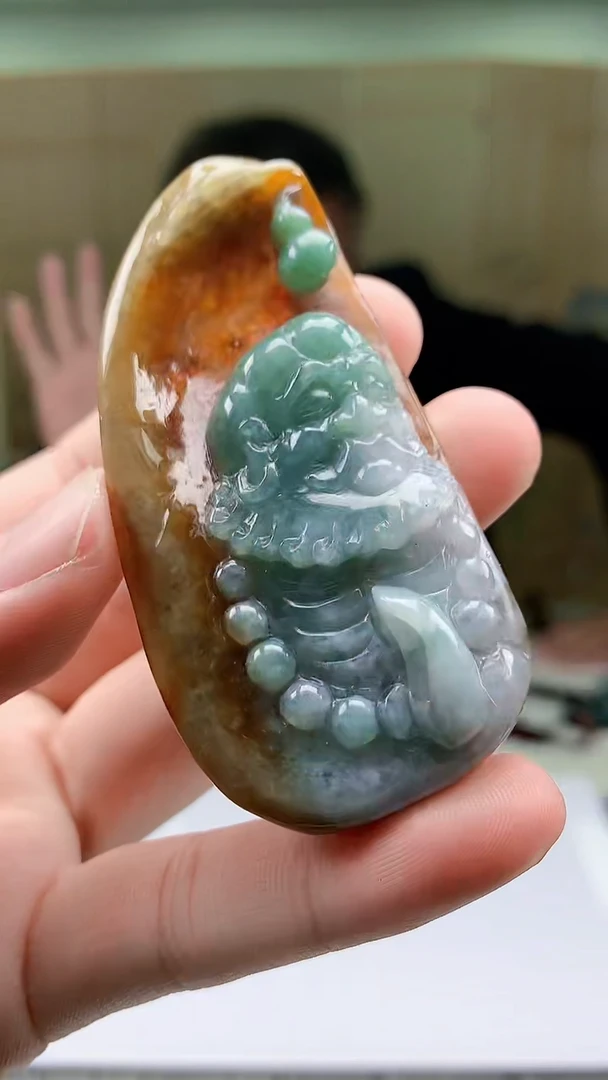 【闪购商品】定制翡翠未镶嵌4969bb-毛货挂件35