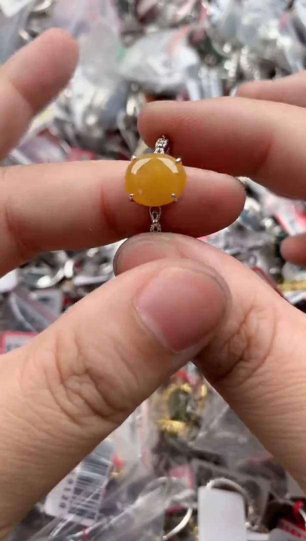 银S925镶嵌戒指翡翠11  11    8