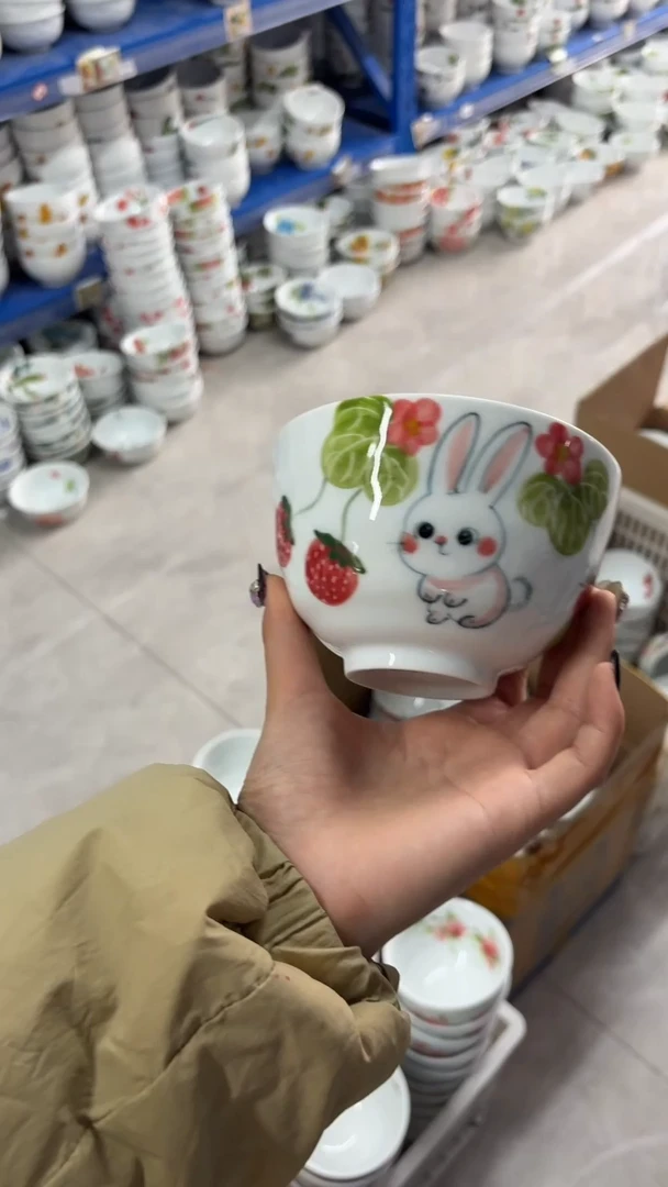 瓷片景德镇陶瓷食品级手绘釉中彩-墩墩碗