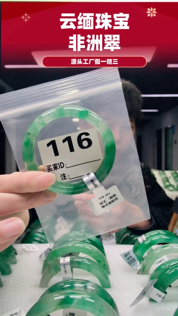 未镶嵌手镯石英质玉（非洲翠）58圈口116