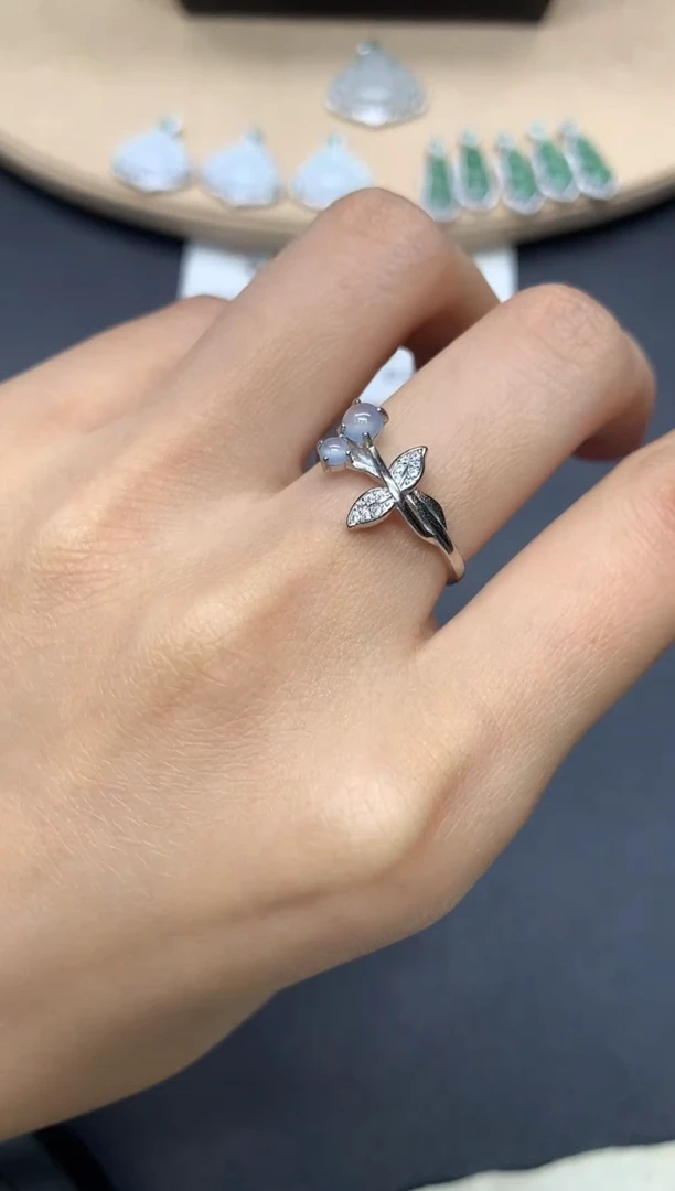 翡翠戒指银S925镶嵌蛋面【多样性发其一】