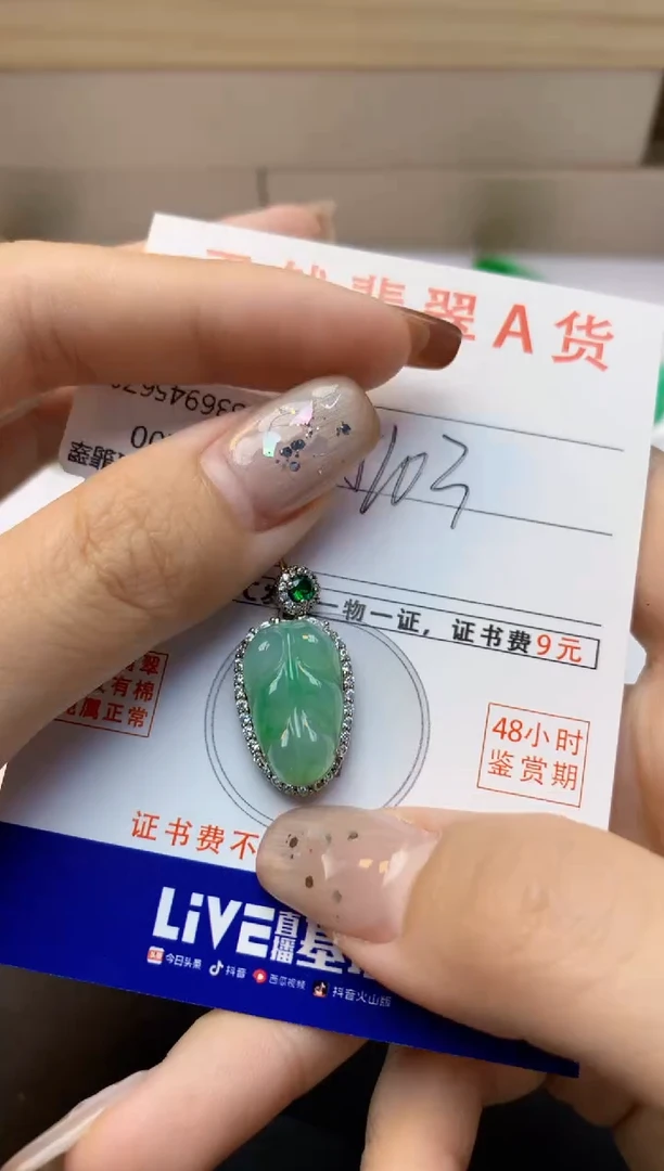 颈饰未镶嵌翡翠天然A货翡翠百元以上9元证书费自理
