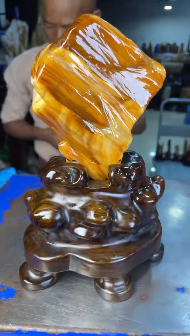 未镶嵌摆件硅化玉8
