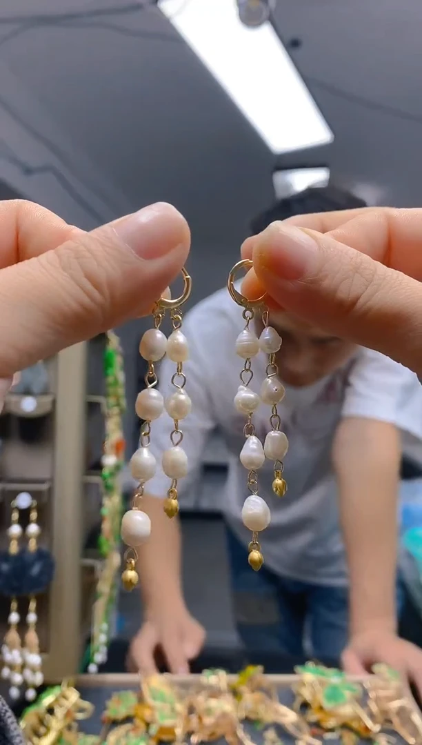 【闪购商品】淡水珍珠耳饰合金051珍珠饰品