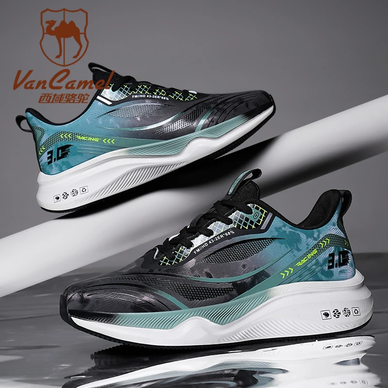 VANCAMEL/西域骆驼户外运动潮流耐磨时尚休闲鞋春夏季皮面跑步鞋