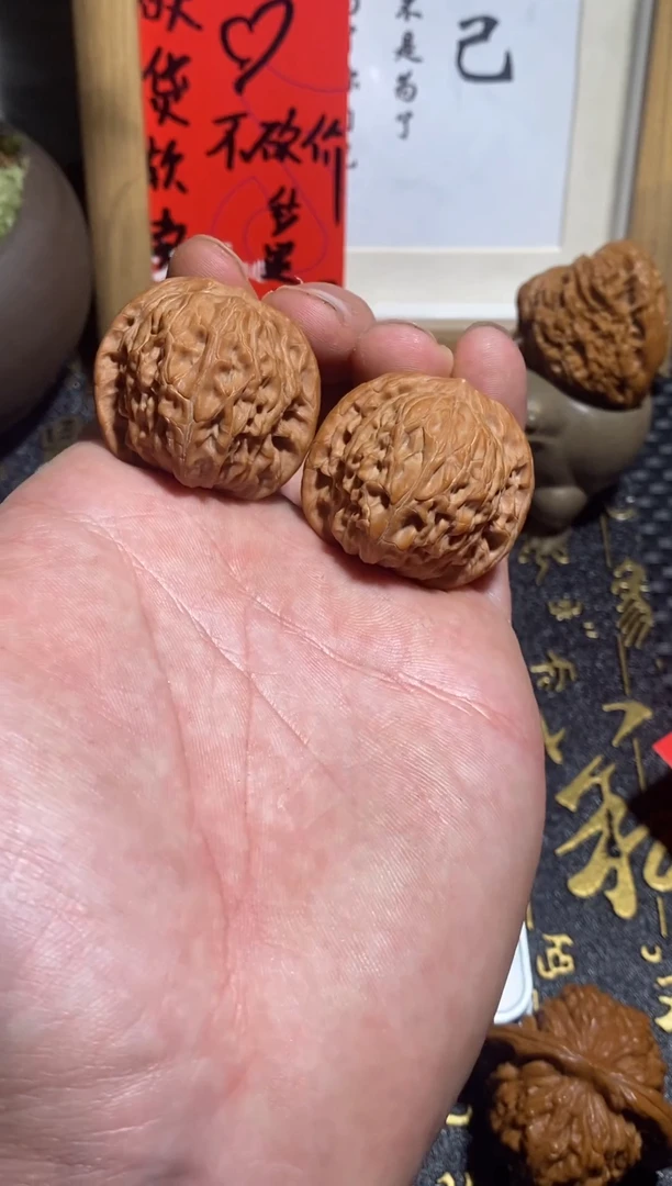 文玩核桃把件4号 35全品磨盘