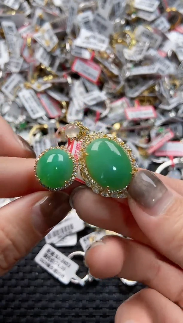 翡翠戒指银S925镶嵌666-------6