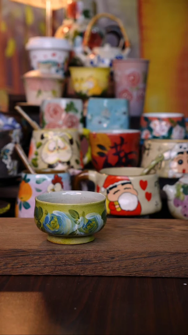 杯子陶泥垚手作 景德镇手工手绘陶瓷器物