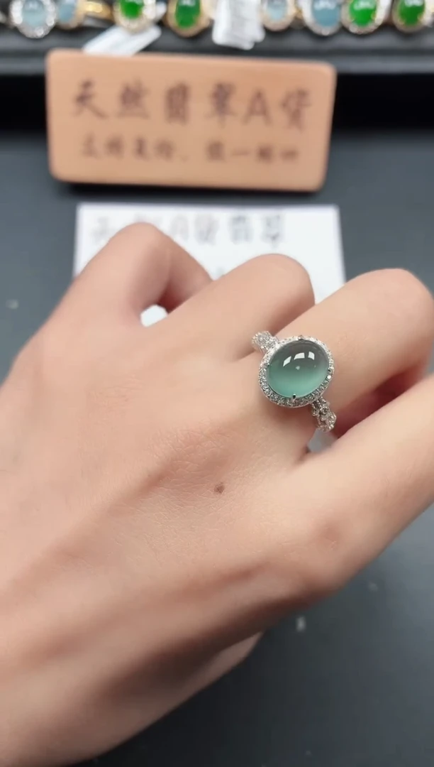 银S925镶嵌戒指翡翠111111