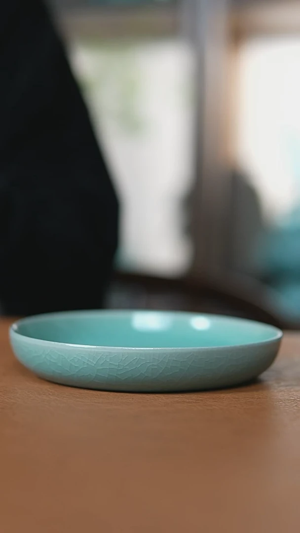瓷片仿古翡翠绿纯手风华堞