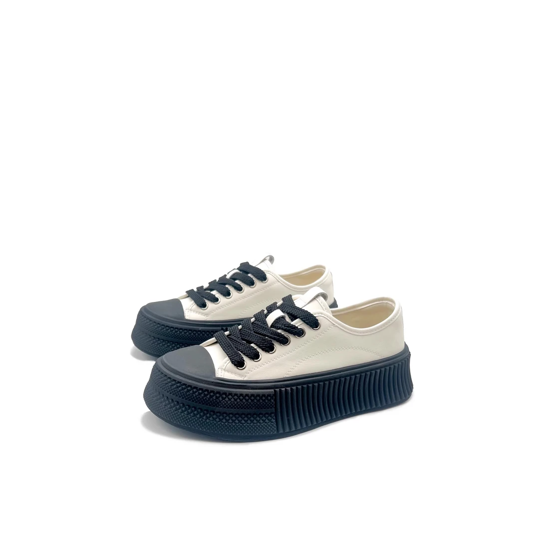 【RMEO】春季新款2025小个子6公分增高时尚真皮系带轮胎鞋