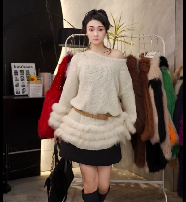 【艾小侎】百搭氛围感毛衣外套女百搭收腰显瘦上衣