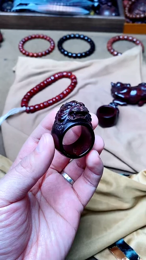 【闪购商品】檀香紫檀（小叶紫檀）老虎扳指