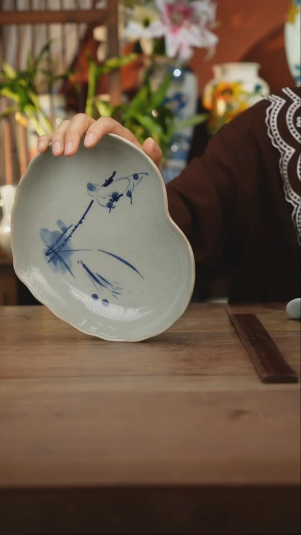 瓷片景德镇设计师釉下手绘陶瓷餐具