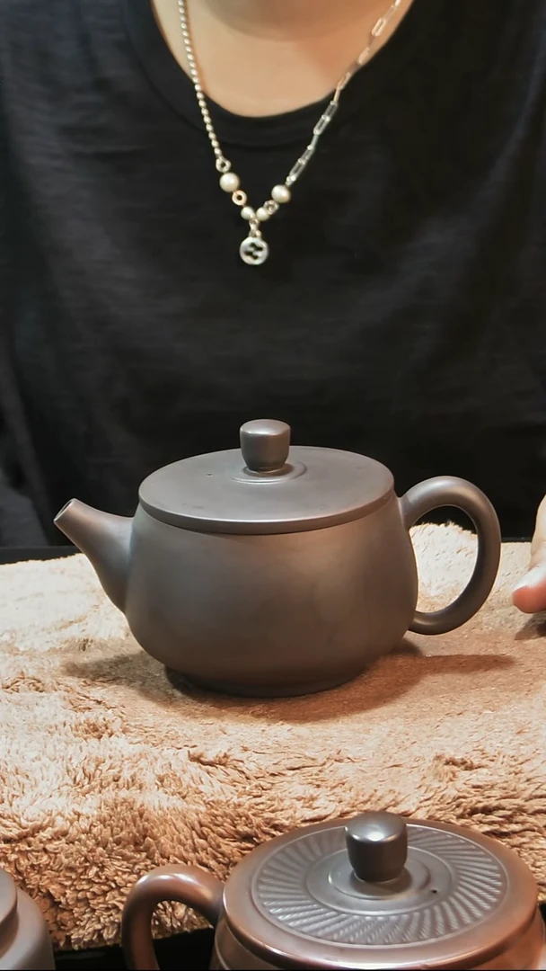 余?05紫陶凤鸣汉瓦壶300ml（微瑕）+素面公道茶漏