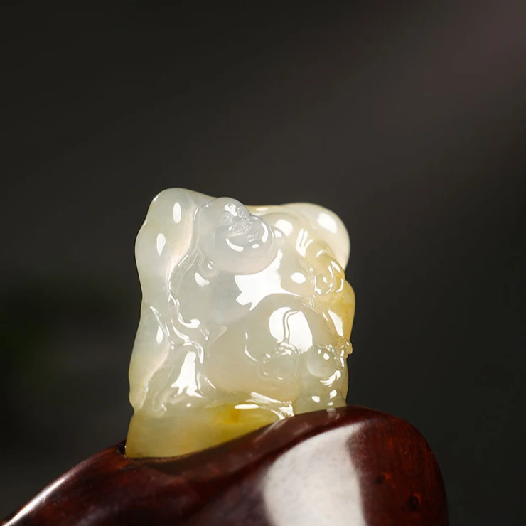 【庄家翡翠】逍遥自由 天然翡翠摆件雕刻翡翠中式摆件定制收藏送礼