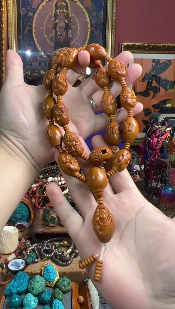 手串/手链橄榄核38号  橄榄核雕刻长串套装ylp19+mm