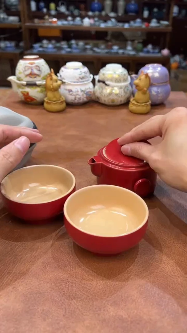 真的很便宜会开片的旅行茶具