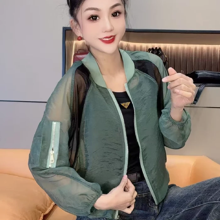 56629#时尚拼接撞色外套（衣长53左右）