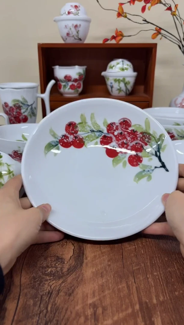 景德镇手绘釉中彩（食品级）圆深盘