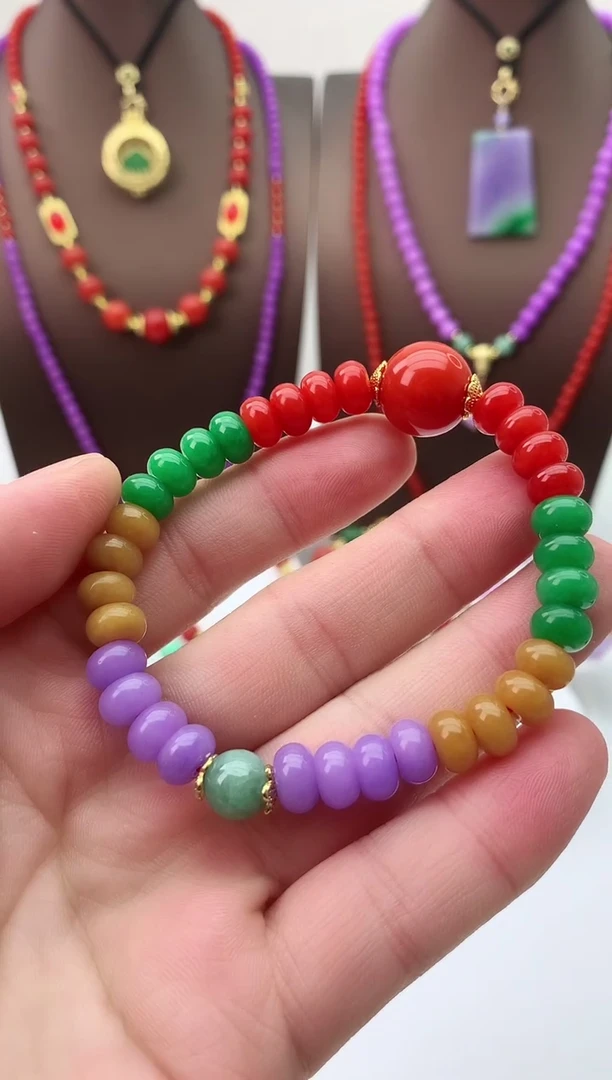 【闪购商品】翡翠手链14K金镶嵌S215手链