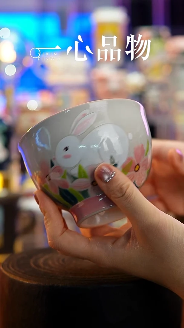 杯子瓷S507景德镇手工手绘杯子摆件