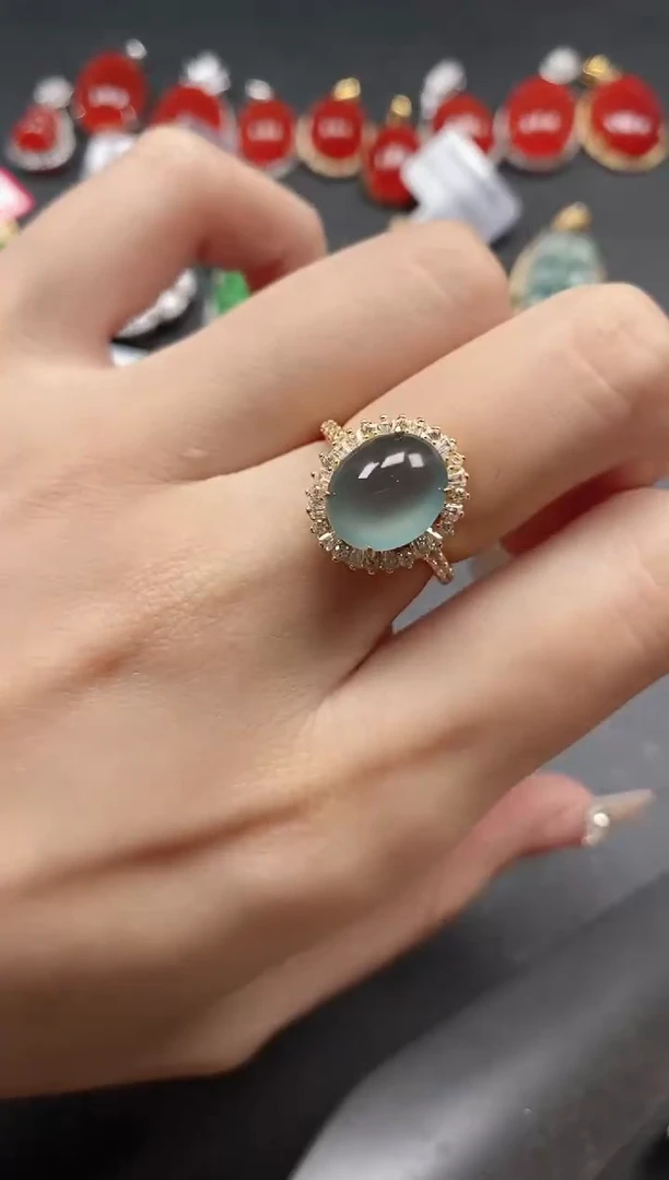 银S925镶嵌戒指翡翠15151