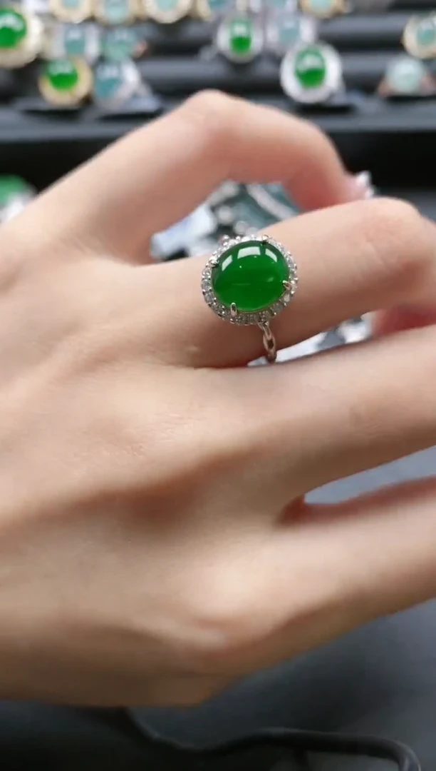 【闪购商品】翡翠戒指银S925镶嵌515111
