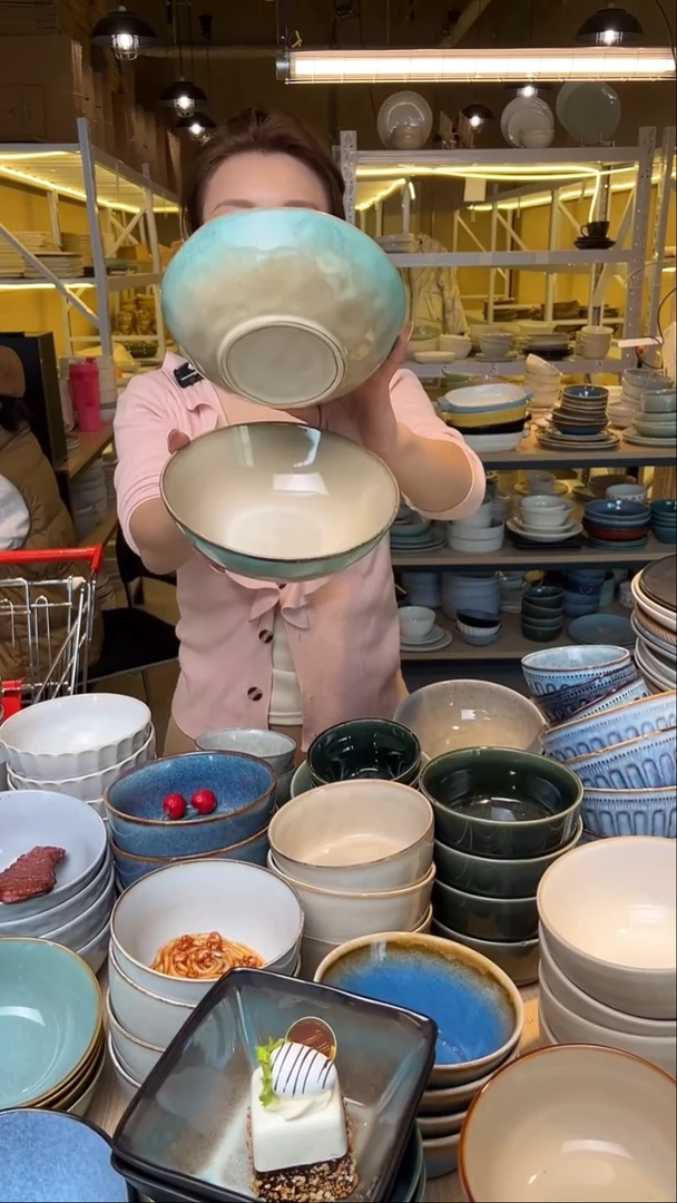 瓷209【瑕疵】外贸尾货窑变釉下彩