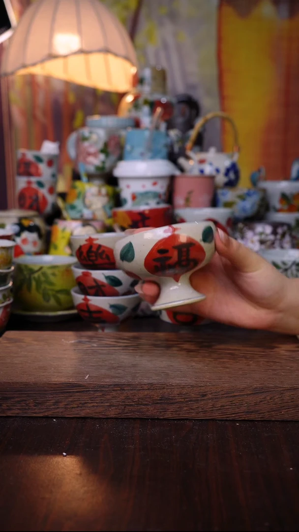 杯子陶泥垚手作 景德镇手工手绘陶瓷器物