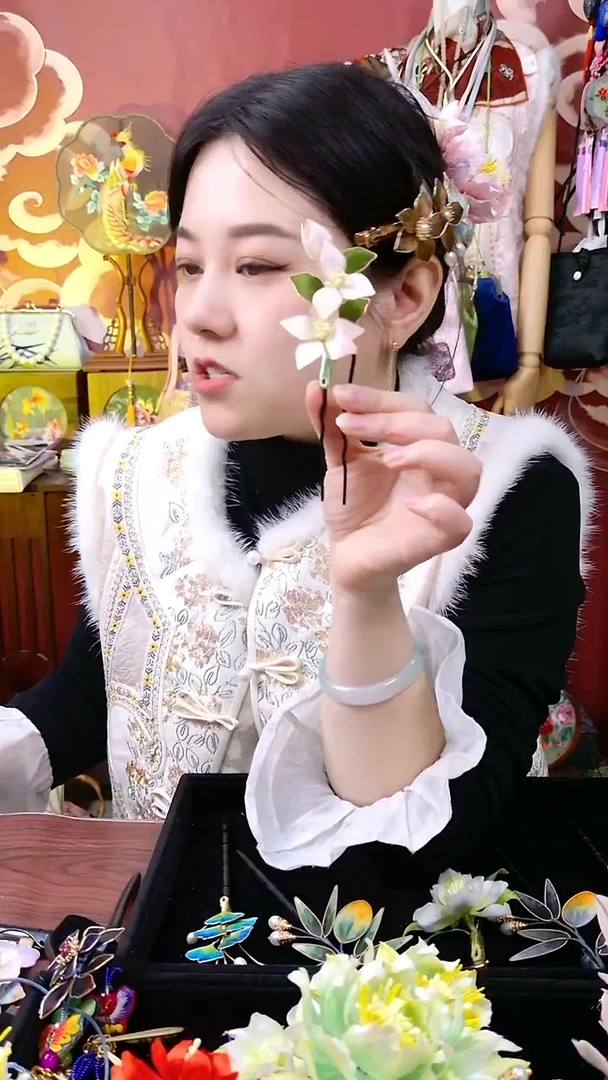 纯铜合金琉璃非遗绒花好美