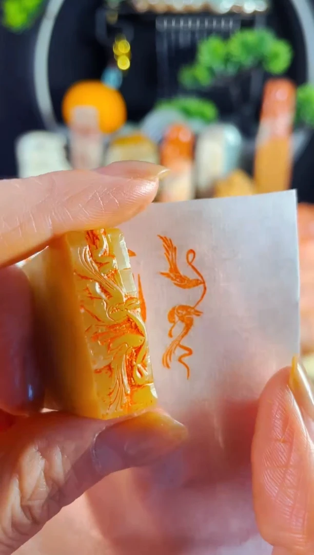 巴林石印石手工篆刻《喜事连连》1*3巴林