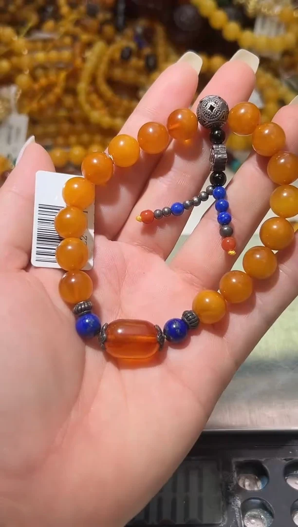 裸石琥珀未镶嵌蜜蜡手串